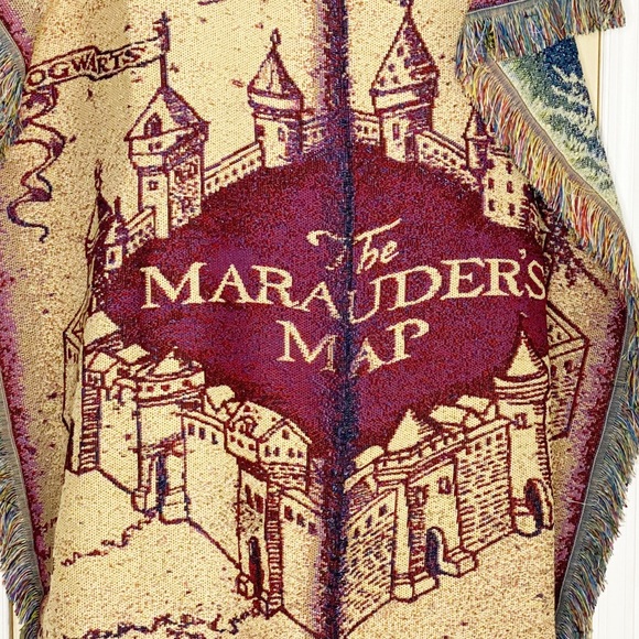 Harry Potter Marauder’s Map woven tapestry throw - Picture 3 of 6